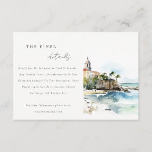 San Juan Puerto Rico Landscape Wedding Details Enclosure Card