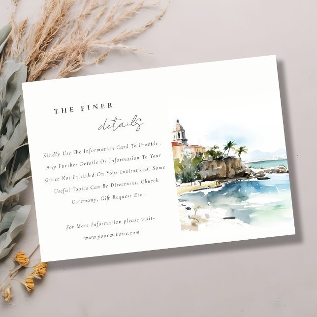 San Juan Puerto Rico Landscape Wedding Details Enclosure Card (Creator Uploaded)