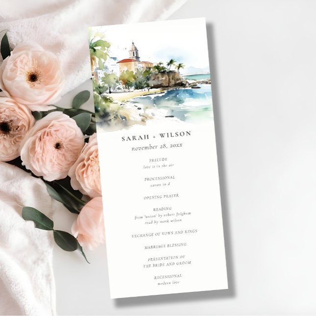 San Juan Puerto Rico Landscape Wedding Program (Creator Uploaded)