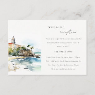 San Juan Puerto Rico Landscape Wedding Reception Enclosure Card