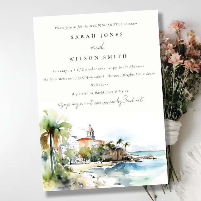 San Juan Puerto Rico Landscape Wedding Shower Invitation (Creator Uploaded)