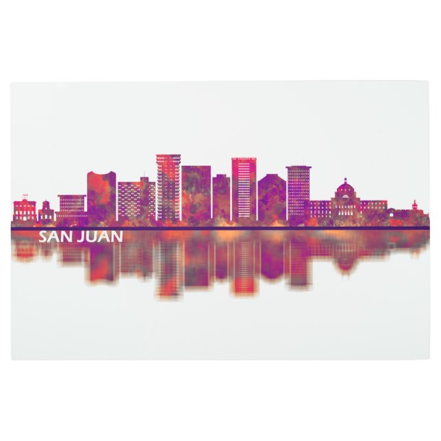 San Juan Puerto Rico Skyline Metal Print (Front)