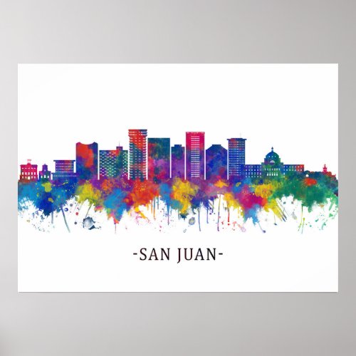 San Juan Puerto Rico Skyline Poster