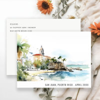 San Juan Puerto Rico Watercolor Landscape Travel