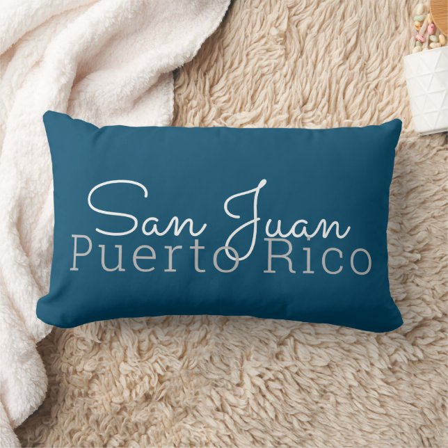 San Juan Puerto Rico Word Art Lumbar Pillow (Blanket)