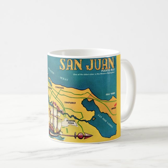 San Juan Retro Map Mug (Front Right)