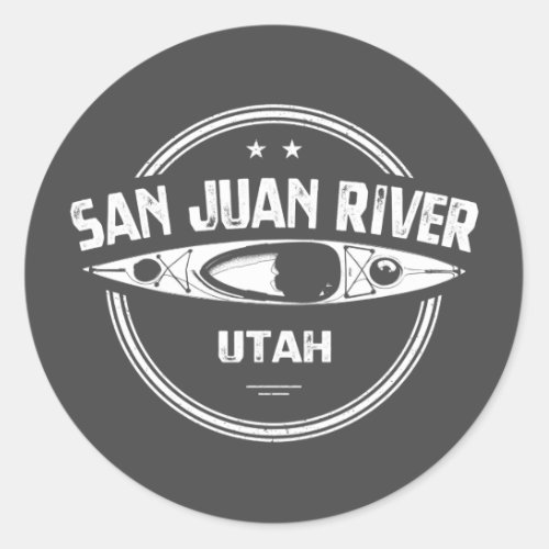 San Juan River Utah Classic Round Sticker