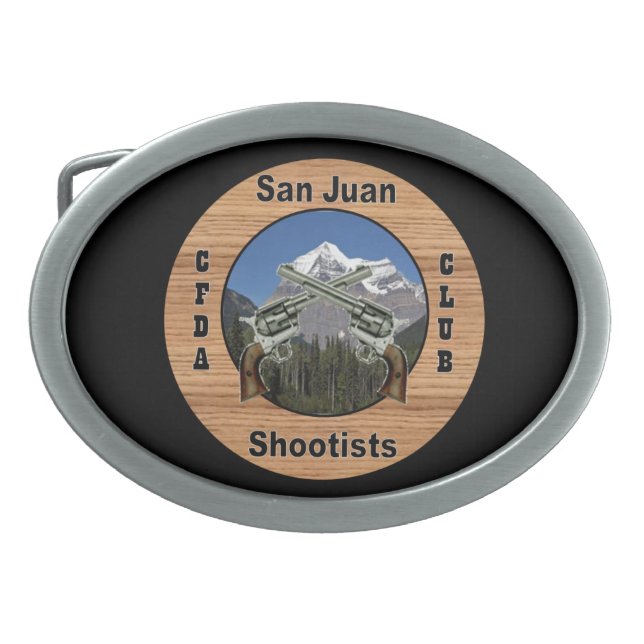 San Juan Shootist oval belt buckle (Front)