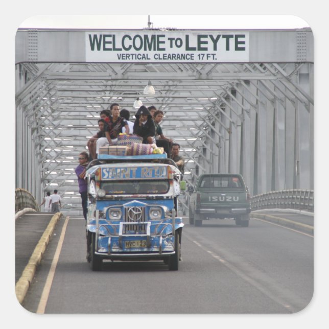 San Juanico Bridge Square Sticker (Front)