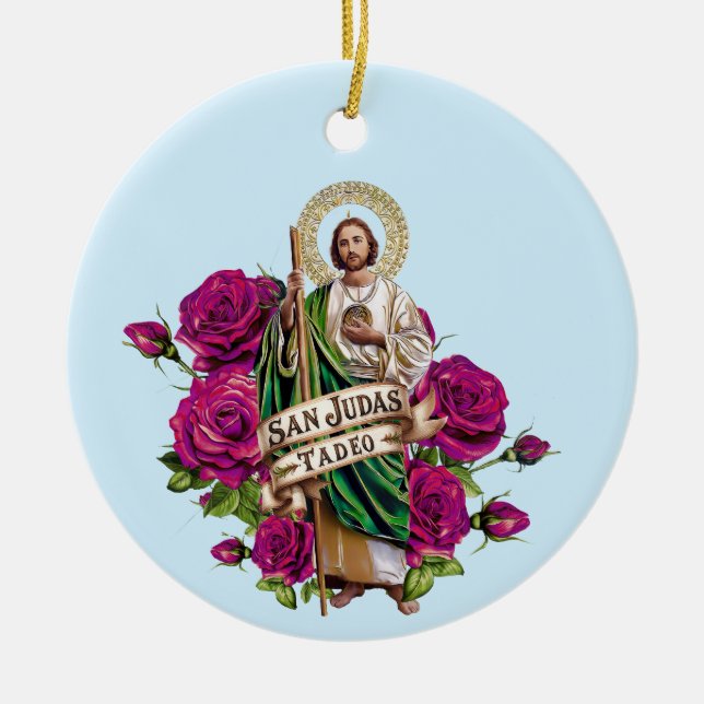 San Judas Tadeo  Ceramic Ornament (Front)