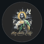 San Judas Tadeo Religious Art Catholic Saints Desi Classic Round Sticker<br><div class="desc">San Judas Tadeo Religious Art Catholic Saints Design</div>