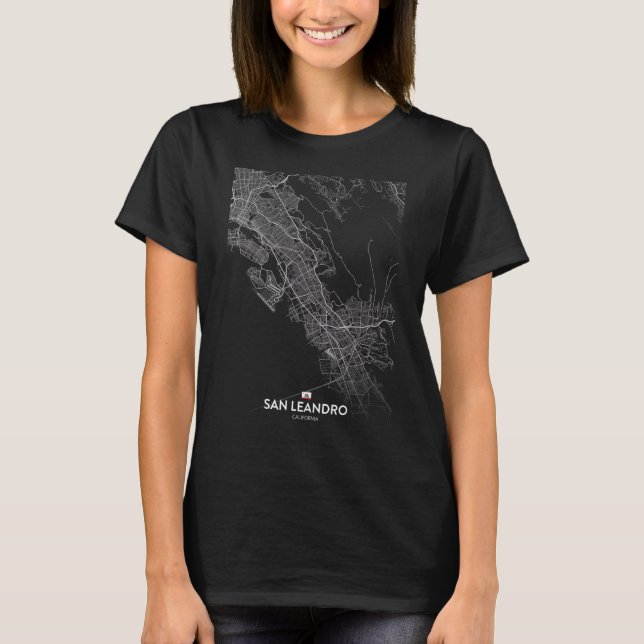 san leandro california City map Travel souvenir ho T-Shirt (Front)