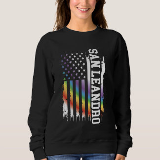 San Leandro United States Distressed Rainbow w US  Sweatshirt