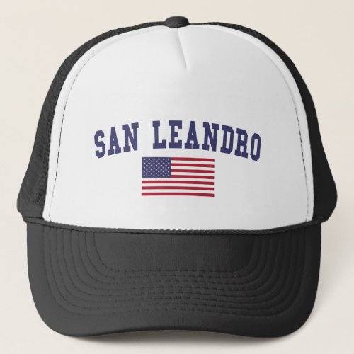 San Leandro US Flag Trucker Hat