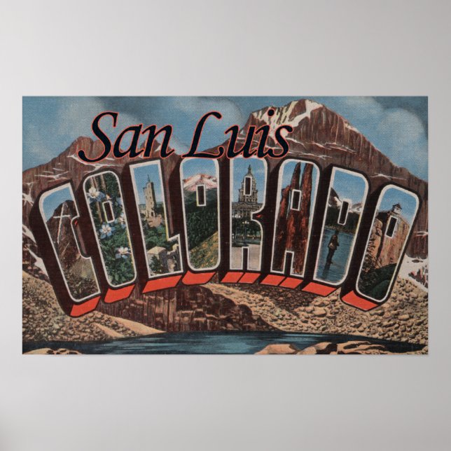 San Luis, Colorado - Large Letter Scenes Poster (Front)