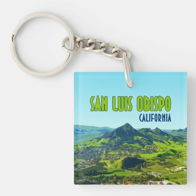 San Luis Obispo California Vintage Keychain (Front)