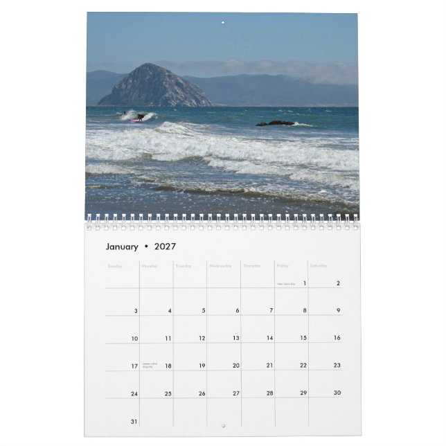 San Luis Obispo County 2015 Calendar (Jan 2027)