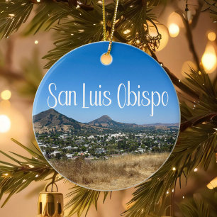 San Luis Obispo Terrace Hill Photo Christmas Ceramic Ornament