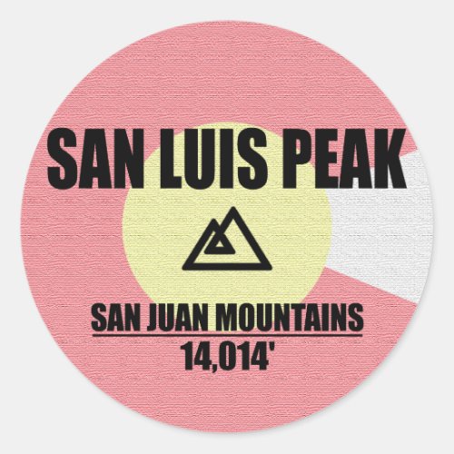 San Luis Peak Classic Round Sticker