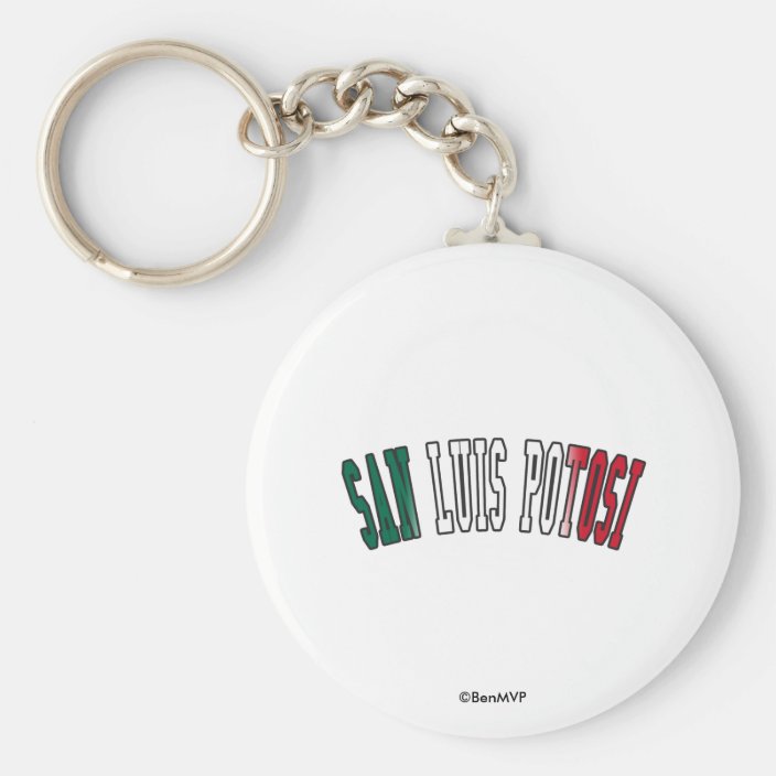 San Luis Potosi in Mexico National Flag Colors Keychain