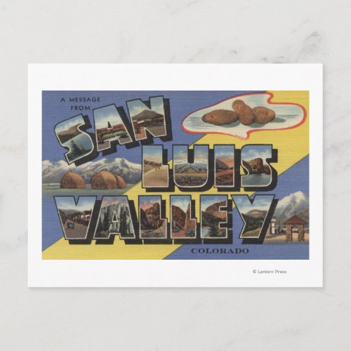 San Luis Valley Colorado _ Large Letter Postcard