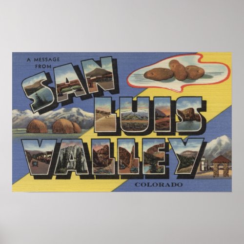 San Luis Valley Colorado _ Large Letter Poster