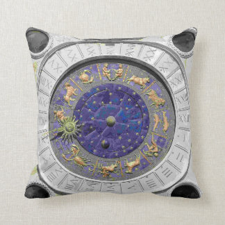 san Marco Clocktower 's zodiac Throw Pillow