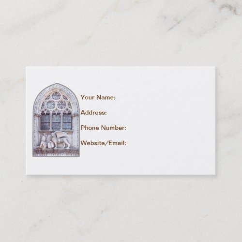 San Marco Winged Lion Stained Glass Window Business Card