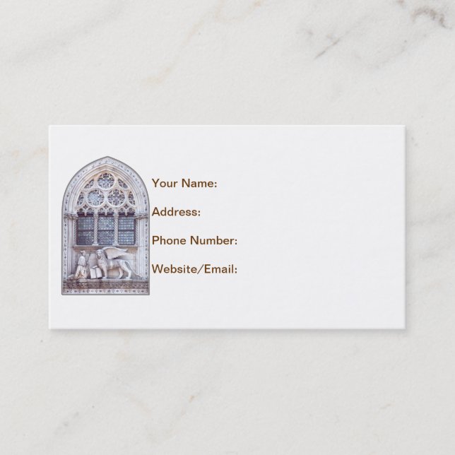 San Marco Winged Lion Stained Glass Window Business Card (Front)
