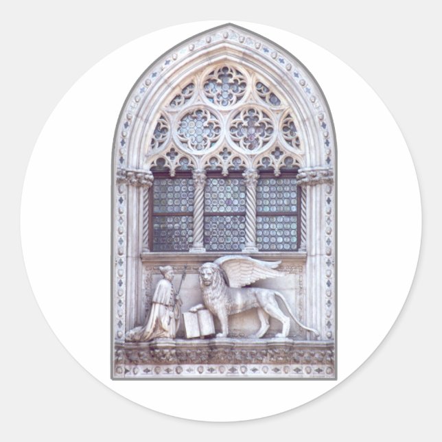 San Marco Winged Lion Window Classic Round Sticker (Front)