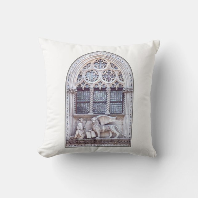 San Marco Winged Lion Window Throw Pillow (Front)