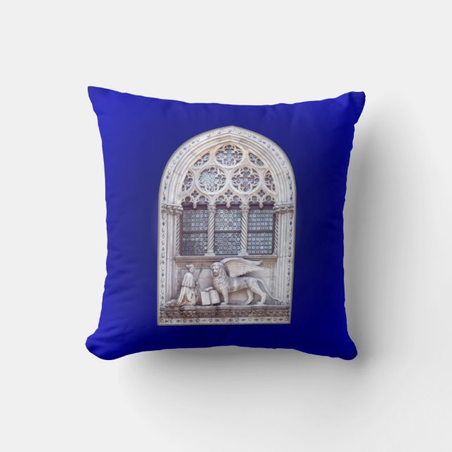 San Marco Winged Lion Window Throw Pillow (Front)