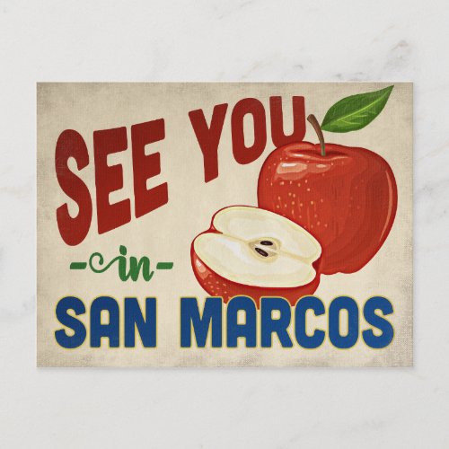 San Marcos California Apple _ Vintage Travel Postcard