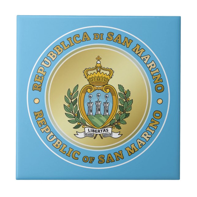 San Marino Coat of Arms Ceramic Tile (Front)