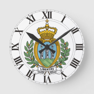 San Marino Coat of Arms Round Clock