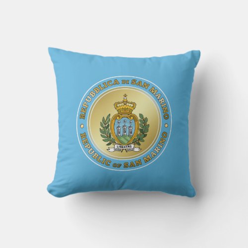 San Marino Coat of Arms Throw Pillow