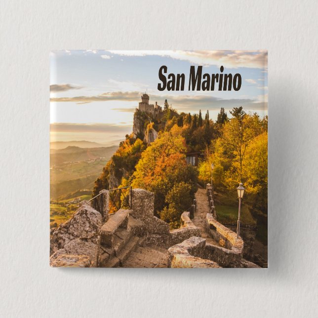 San Marino Europe Three Towers Button (Front)