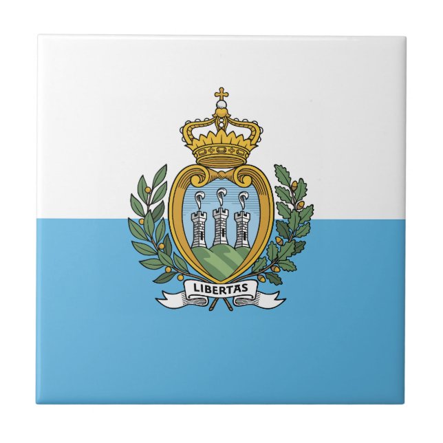 San Marino Flag Ceramic Tile (Front)