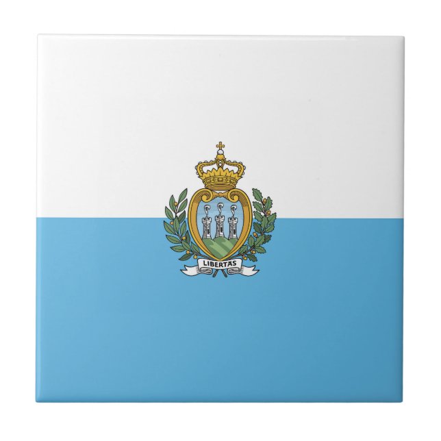 San-Marino flag Ceramic Tile (Front)