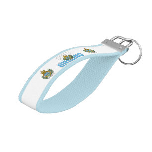 San Marino Flag Charming Patriotic Wrist Keychain