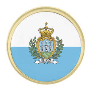 San Marino Flag Gold Finish Lapel Pin