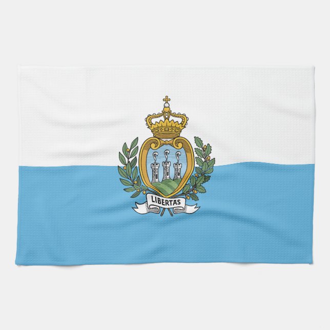 San Marino Flag Kitchen Towel (Horizontal)