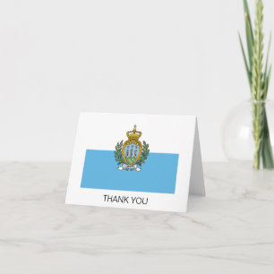 San Marino Flag Letterpress Thank You Card