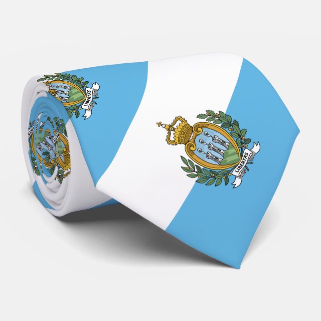 San Marino Flag Neck Tie (Rolled)