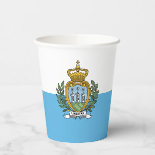 San Marino Flag Paper Cups