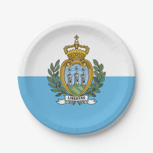 San Marino Flag Paper Plates