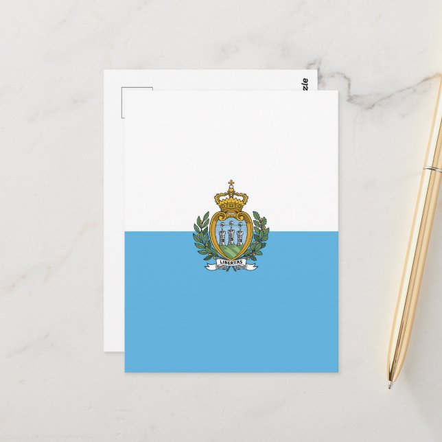 San-Marino flag Postcard (Front/Back In Situ)