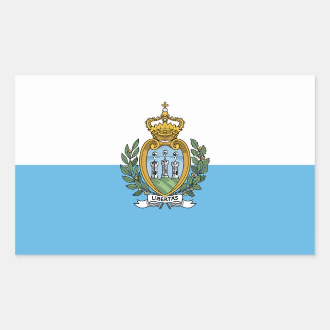San Marino Flag Rectangular Sticker (Front)