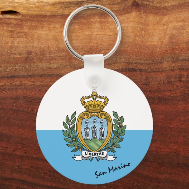 San Marino Flag & San Marino patriots / sports Keychain (Front)