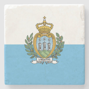 San Marino Flag Stone Coaster